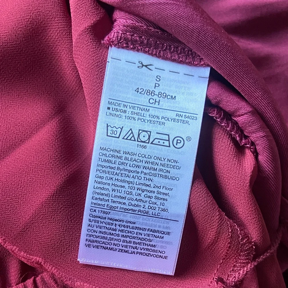 Sale! Banana Republic Deep Red Silky Wrap Blouse. Size S. NWT - Picture 11 of 11